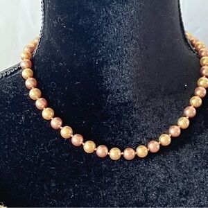 Icing Faux Champagne Pearl String Necklace